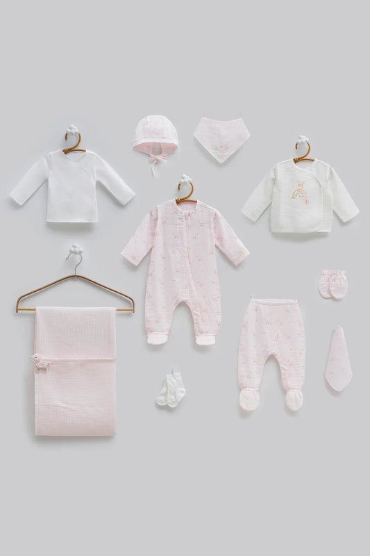 10-Piece Bamboo Muslin Baby Hospital Set