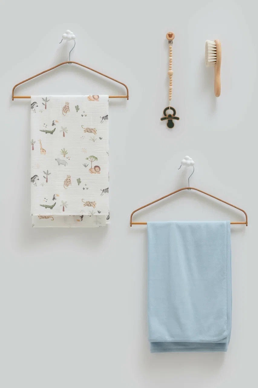 2 Baby Blankets, Pacifier Holder and Hairbrush