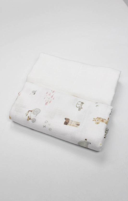 2 Muslin Baby Blankets