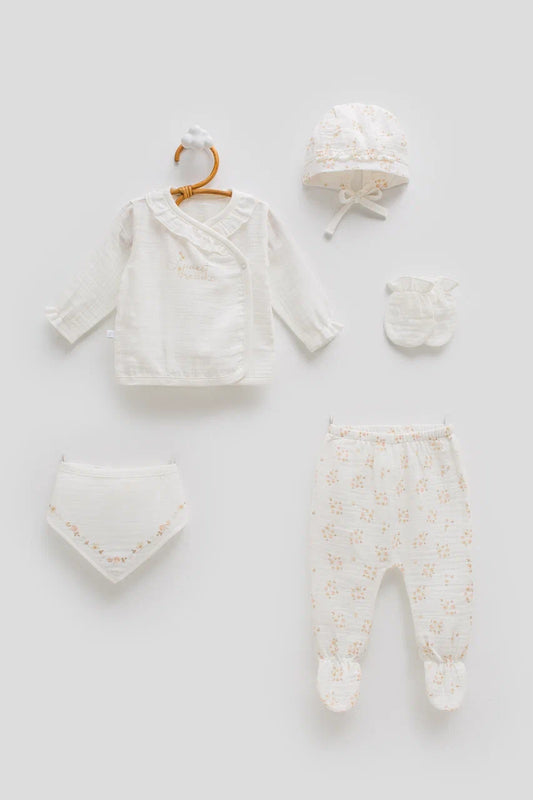 5-Piece Bamboo Muslin Baby Hospital Set