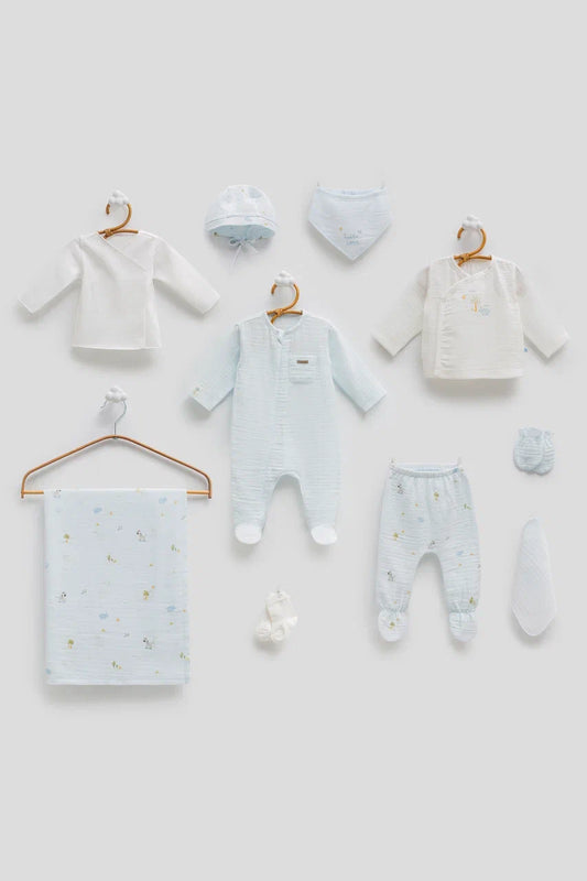 10-Piece Bamboo Muslin Baby Hospital Set