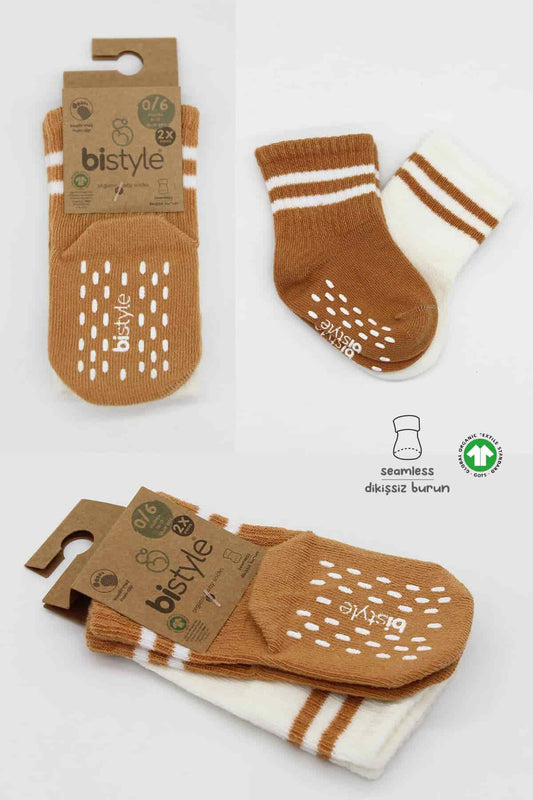 2 Pairs of Non-Slip Baby Socks