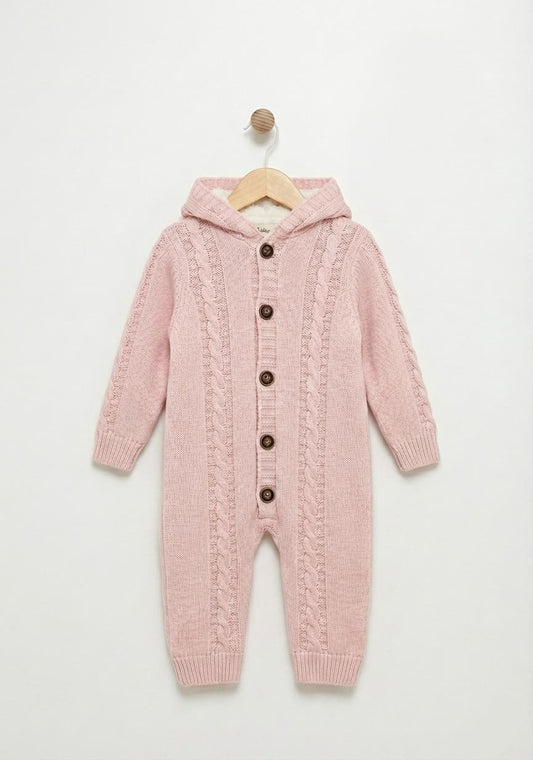 Fur-Lined Hooded Baby Romper
