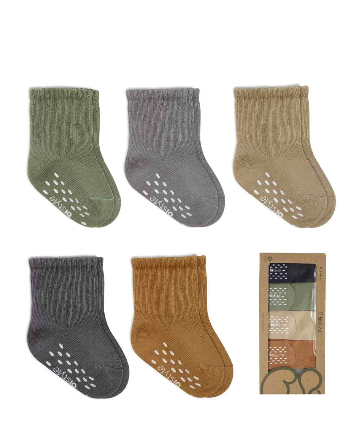 5 Pairs of Non-Slip Baby Socks