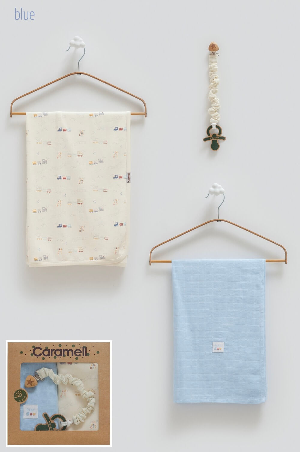 2 Blankets and Pacifier Holder