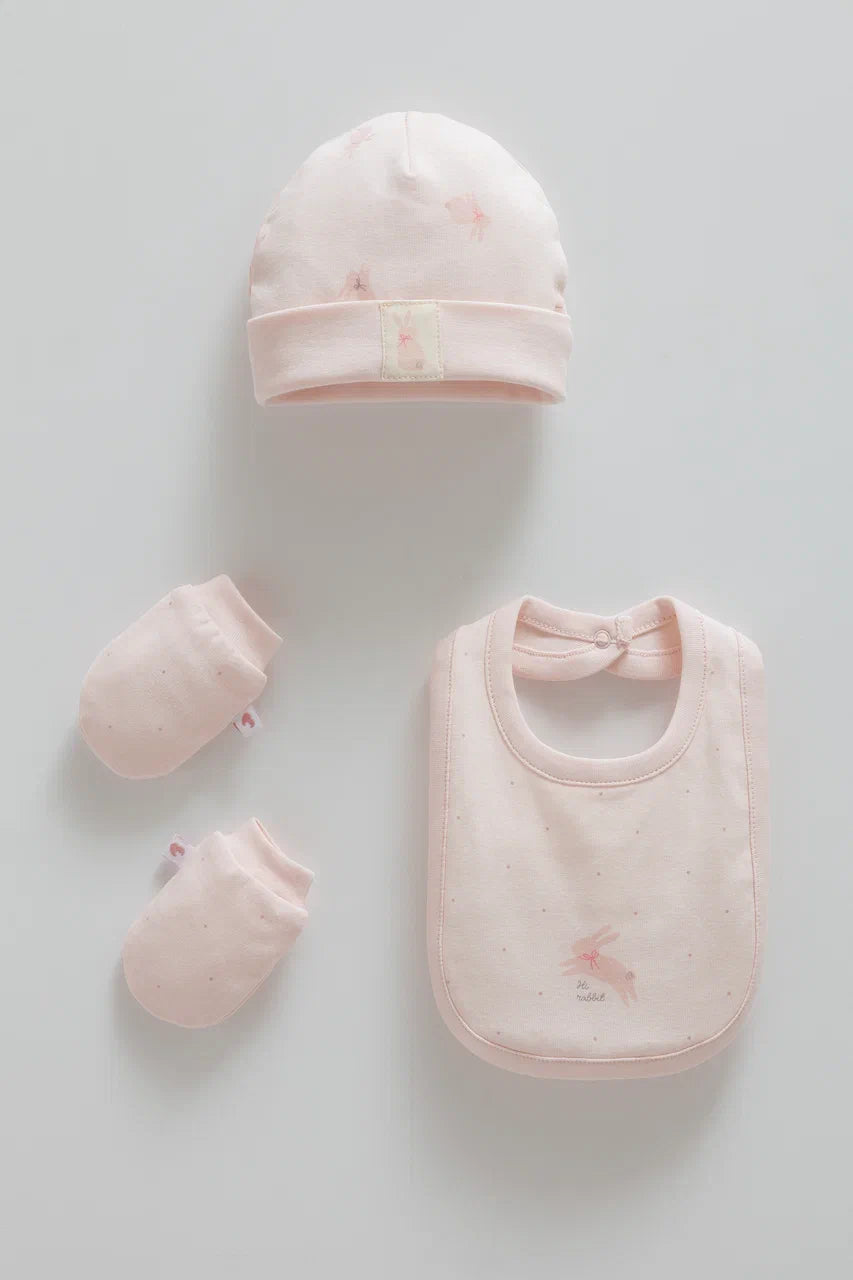 Baby Bib, Hat and Mittens