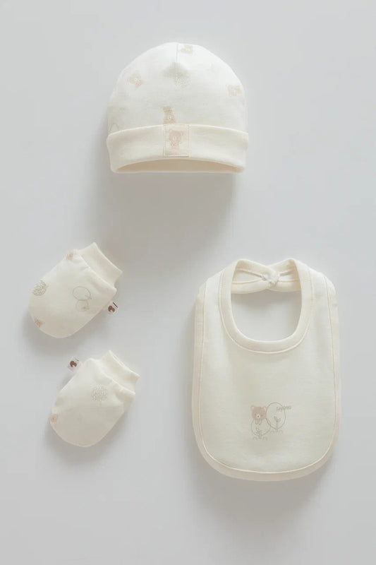 Baby Bib, Hat and Mittens