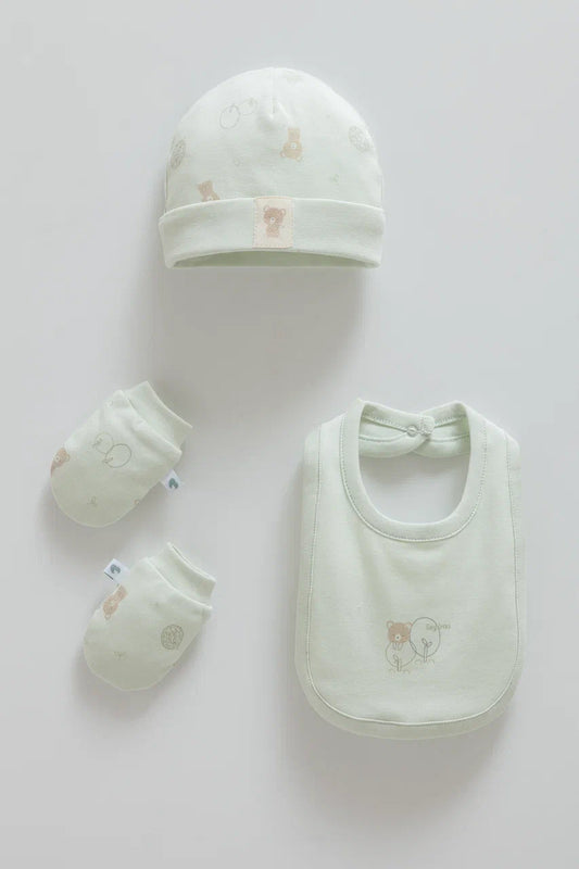 Baby Bib, Hat and Mittens