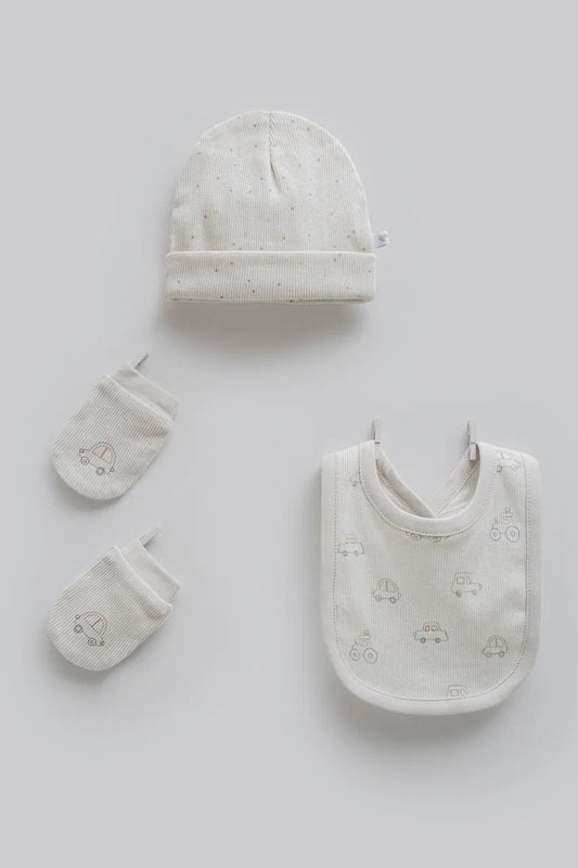 Baby Bib, Hat and Mittens