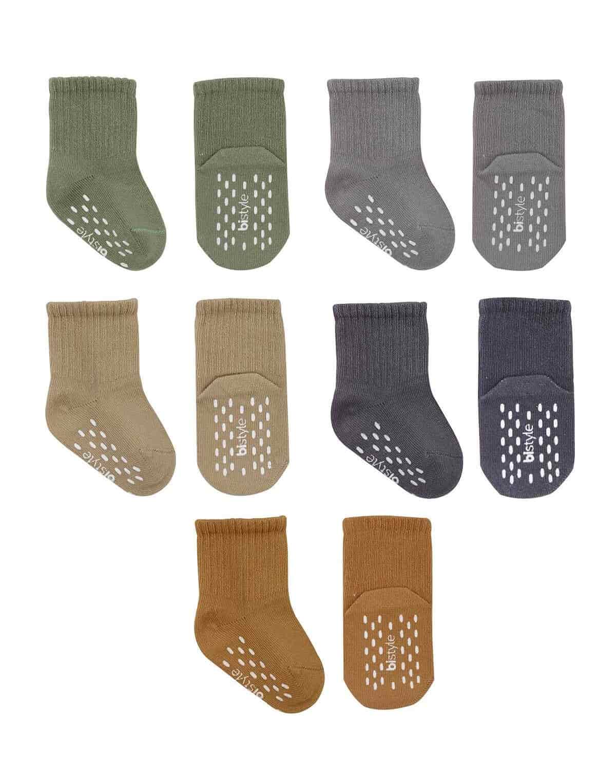 5 Pairs of Non-Slip Baby Socks