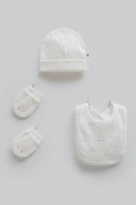 Baby Bib, Hat and Mittens