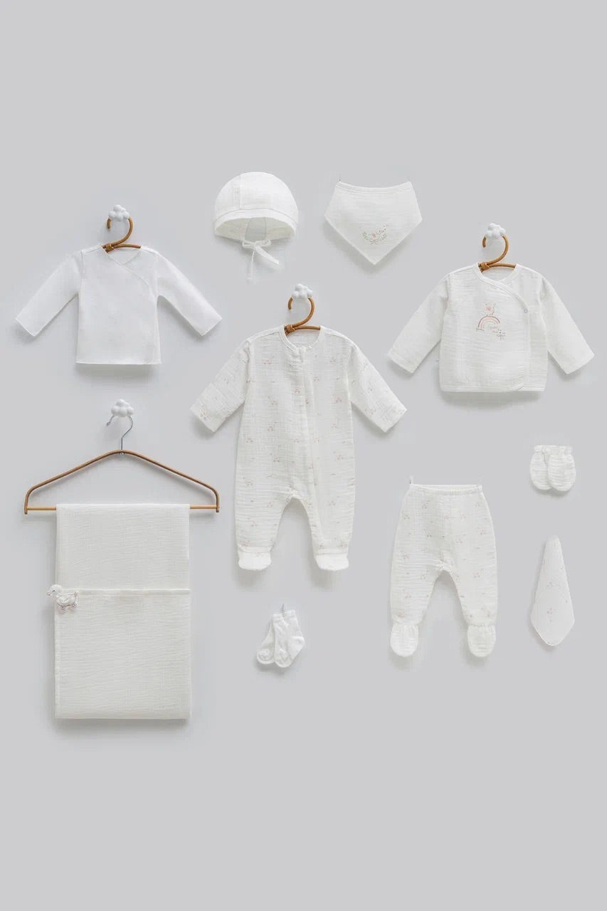 10-Piece Bamboo Muslin Baby Hospital Set