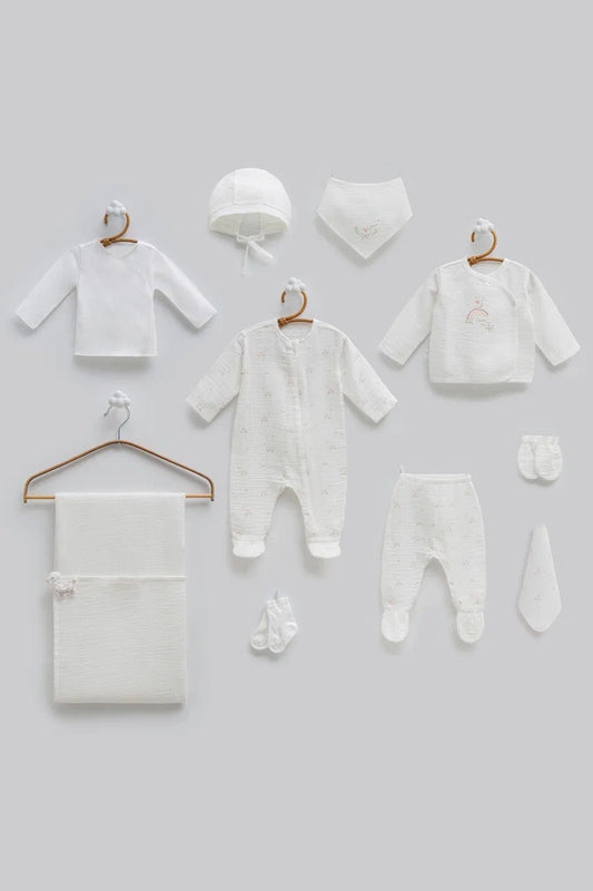 10-Piece Bamboo Muslin Baby Hospital Set