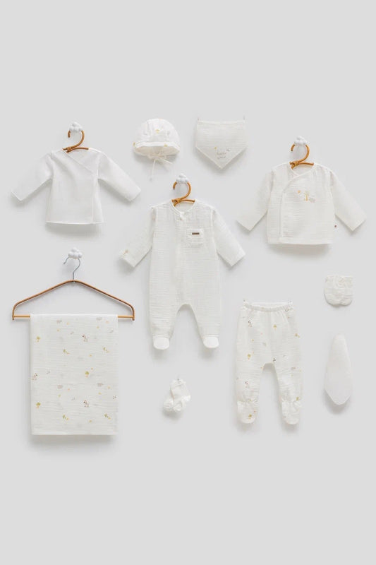 10-Piece Bamboo Muslin Baby Hospital Set