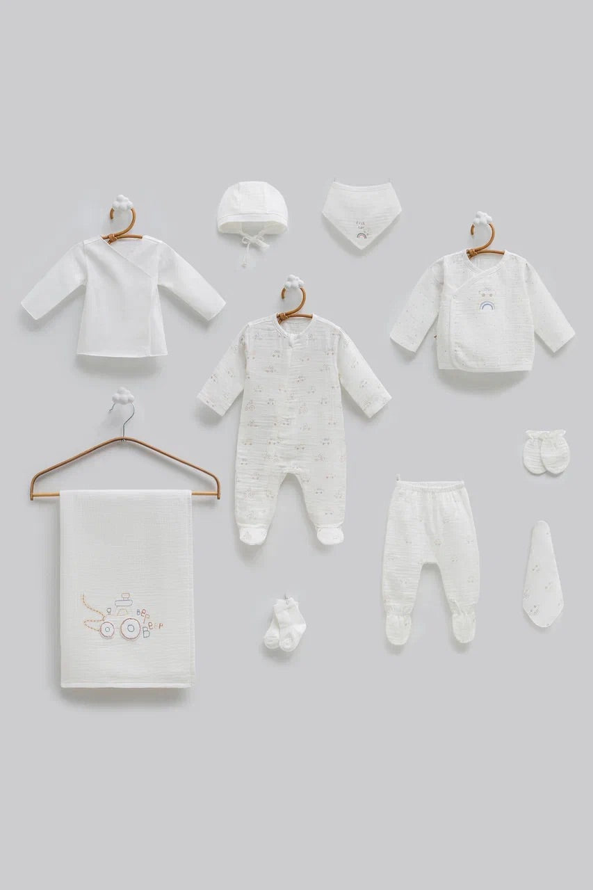 10-Piece Bamboo Muslin Baby Hospital Set