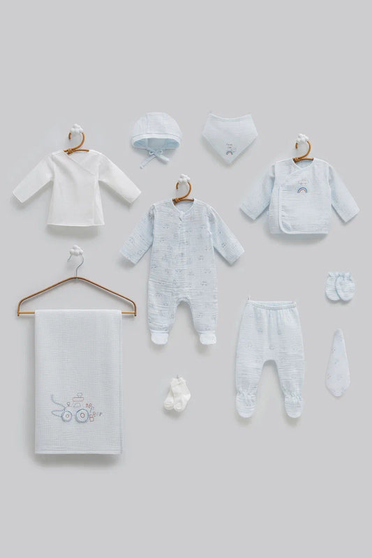 10-Piece Bamboo Muslin Baby Hospital Set