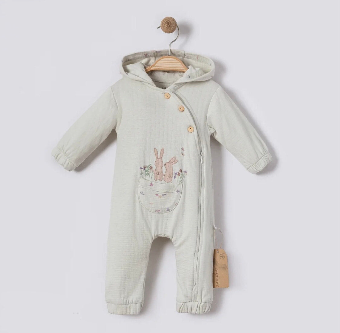 Hooded Baby Zipper Romper