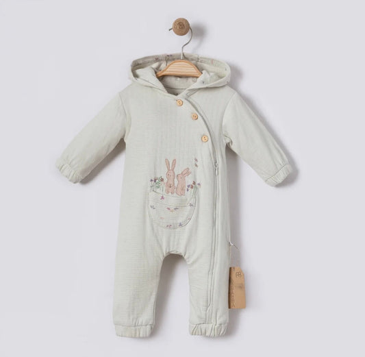 Hooded Baby Zipper Romper