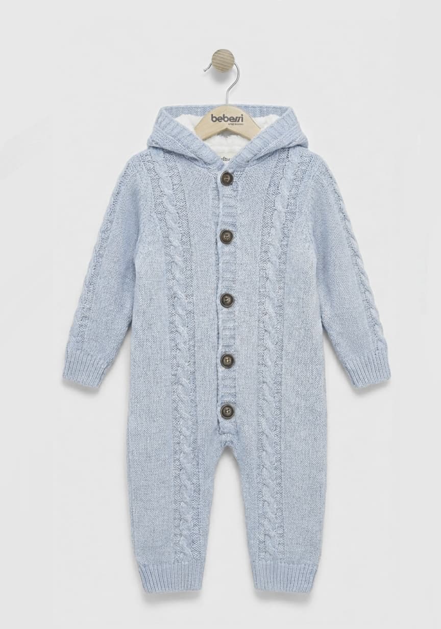 Fur-Lined Hooded Baby Romper