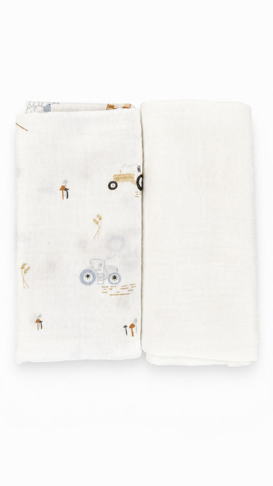 2 Muslin Baby Blankets