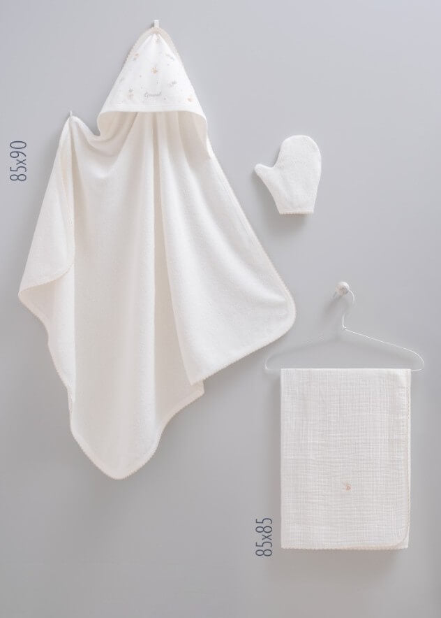 Baby Blanket, Hooded Towel & Wash Mitt Set