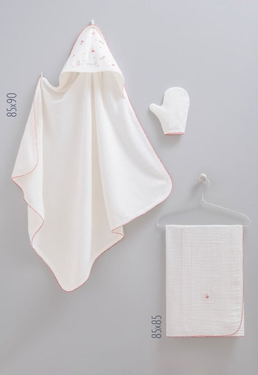 Baby Blanket, Hooded Towel & Wash Mitt Set